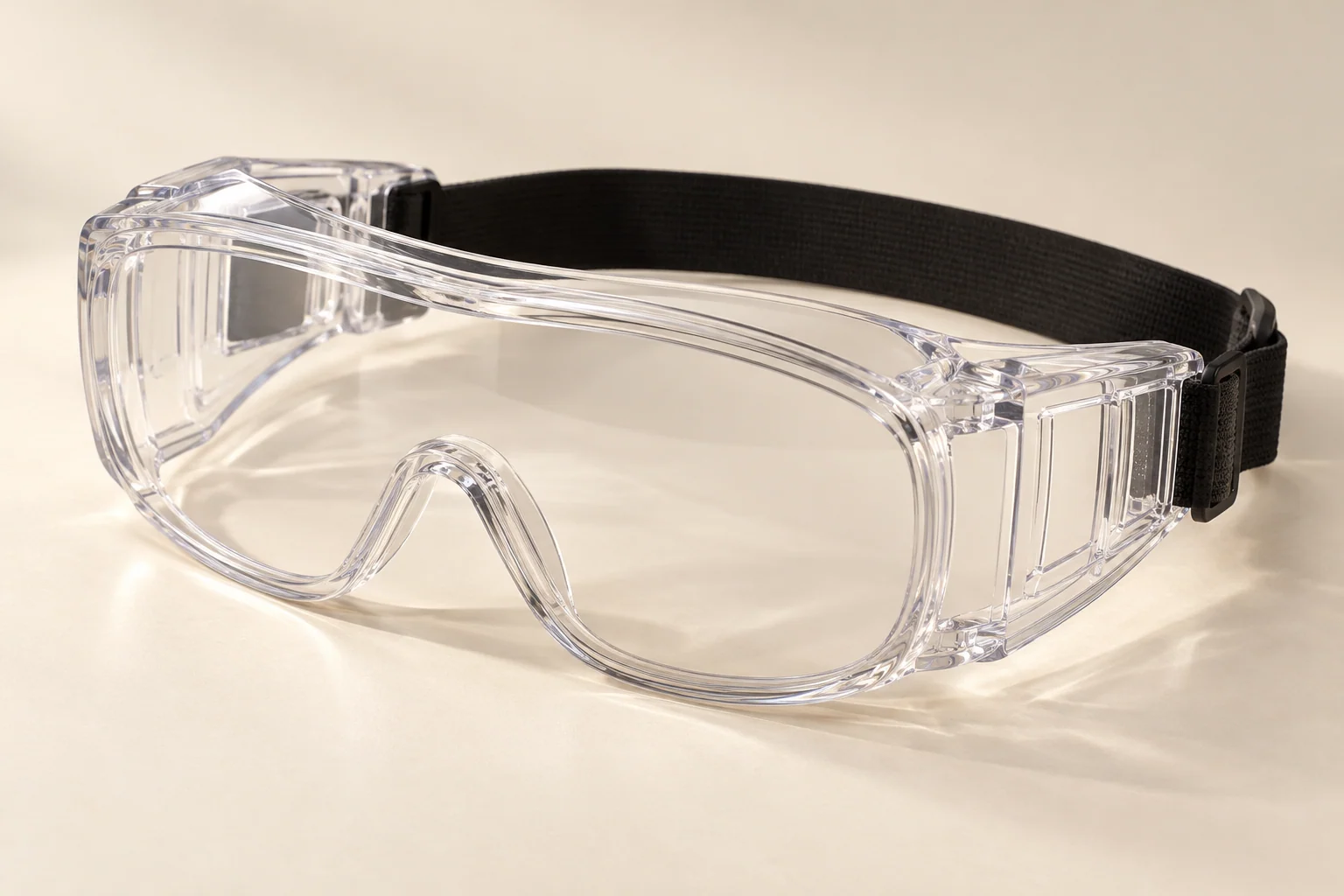 Clear protective splash goggles